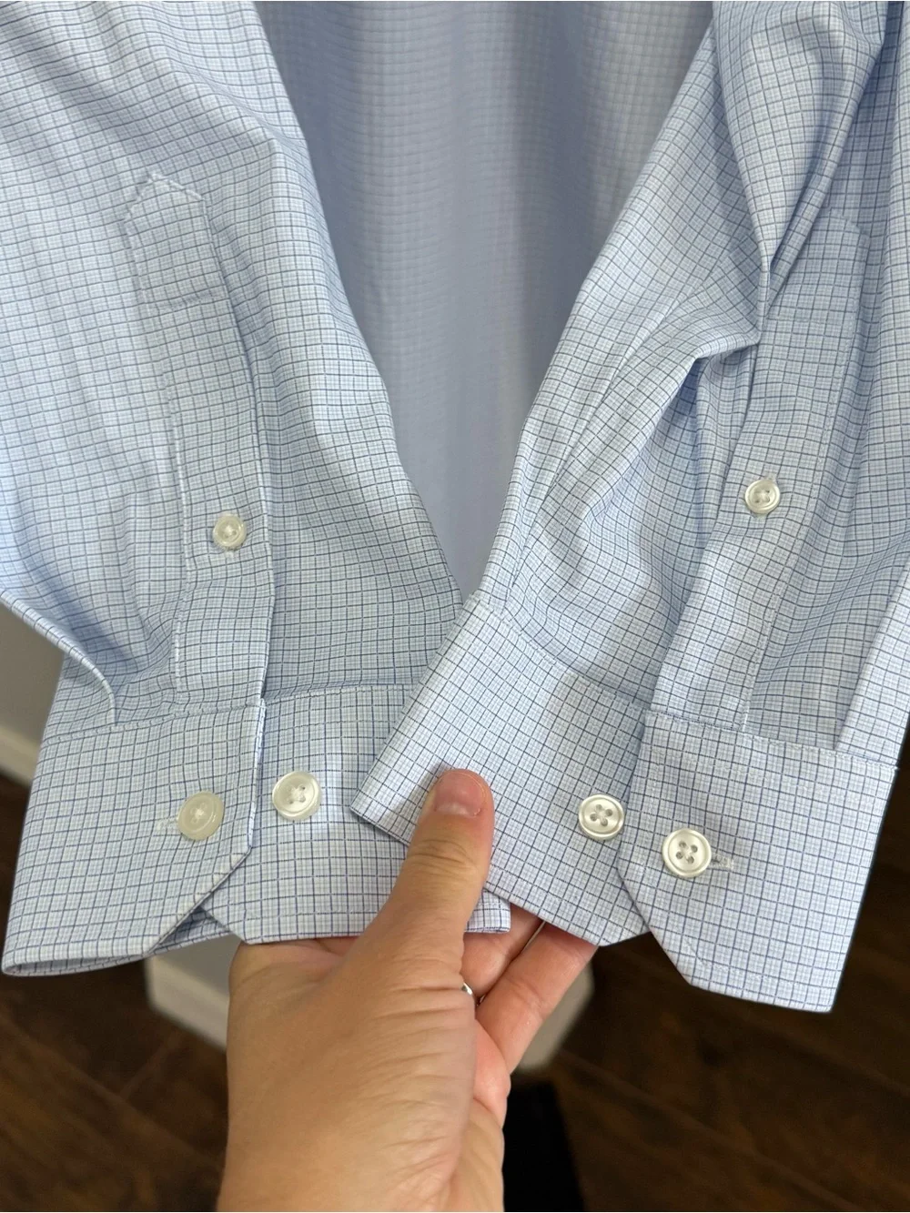 Collars & Co. NWT Apex Performance Dress Shirt - Size 2XL Light Blue Tattersall